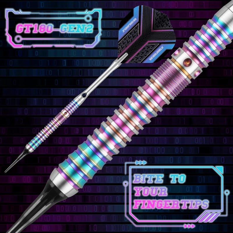 win.max مجموعة سهام ذات رأس ناعم - مجموعة سهام ناعمة من 90% تنجستين بوزن 18 جرام مع 3 ريش إضافية - Image 2